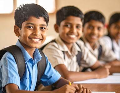 Student engaged in interactive learning